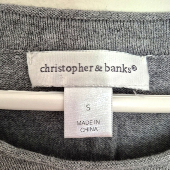 Christopher & Banks Gray Sleeveless Knit Sweater Tank – Size Small - Picture 2 of 4